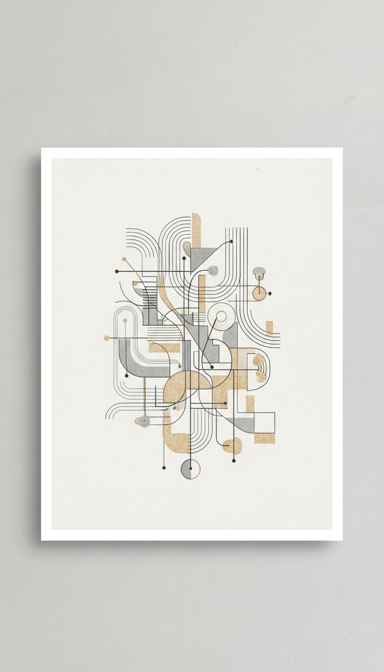 Abstract Linework Poster on Matte Paper